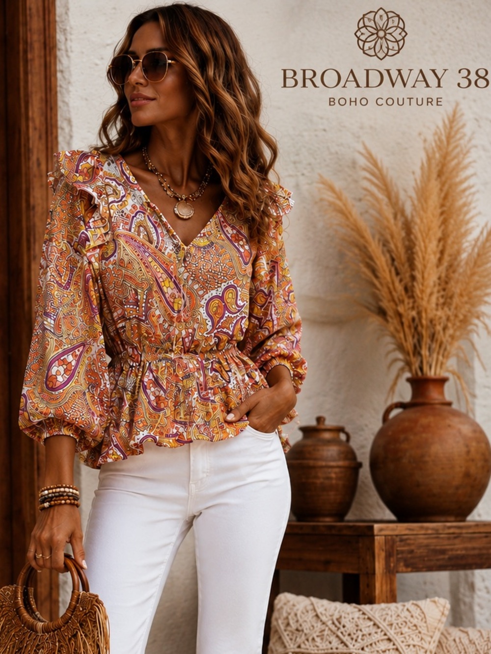 Broadway 38, Beautiful,Fun & Flirty, Paisley Print, Fantastic Colors,Size Med